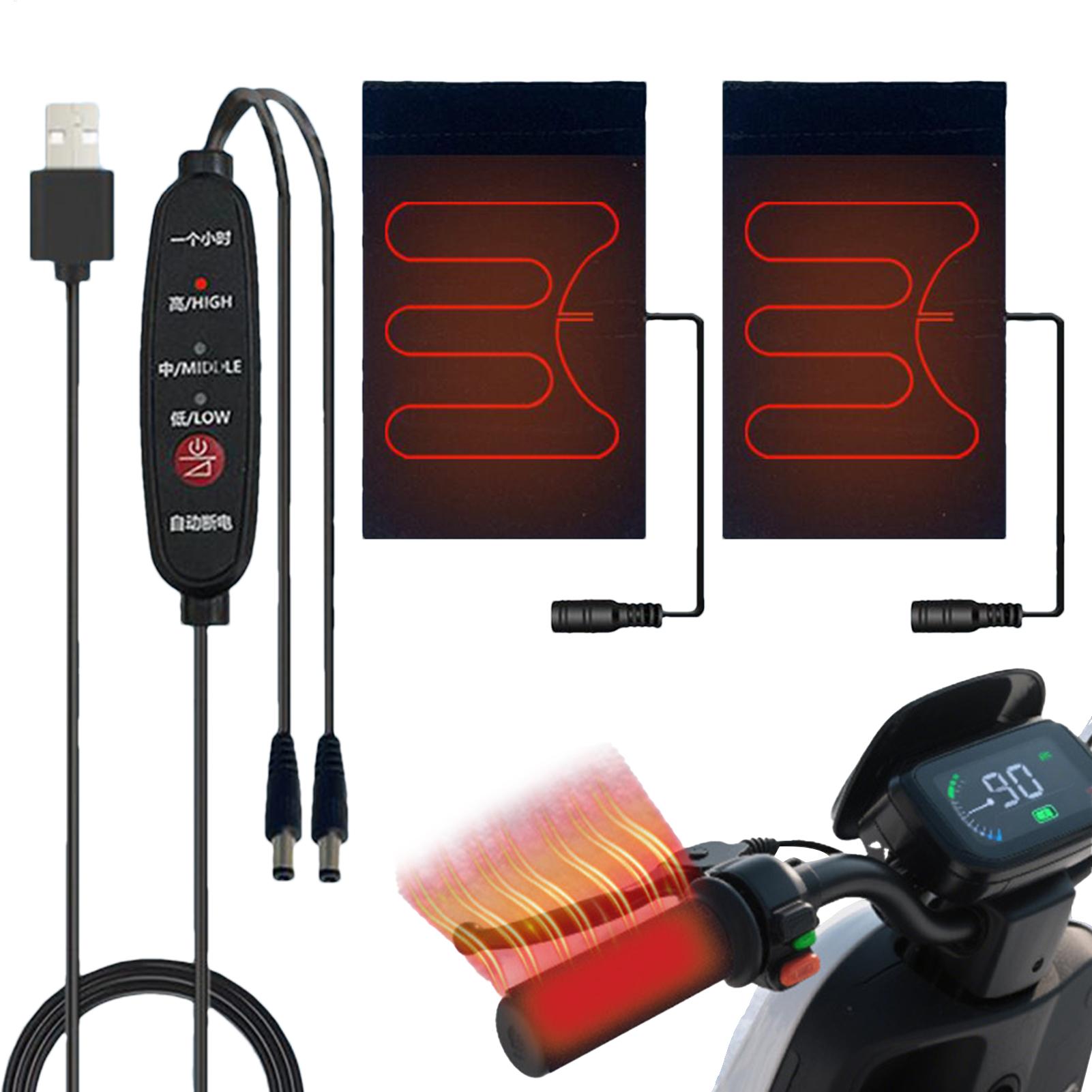 Handlebar Grip Heated - Empuñaduras calefactables para motocicleta, 5V, empuñaduras