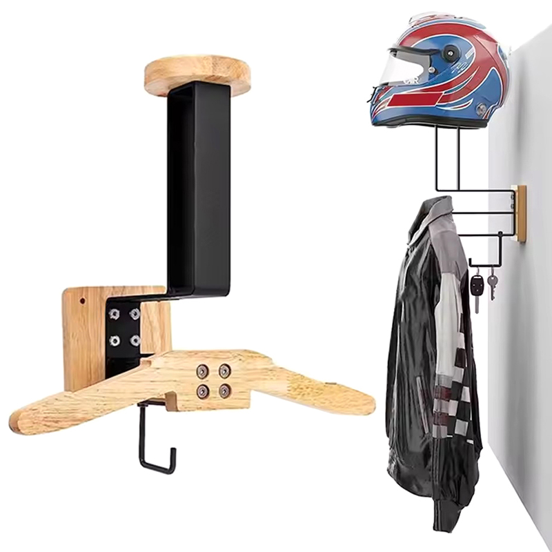 Motorcycle Gear Hanger - Soporte para casco de nogal negro: