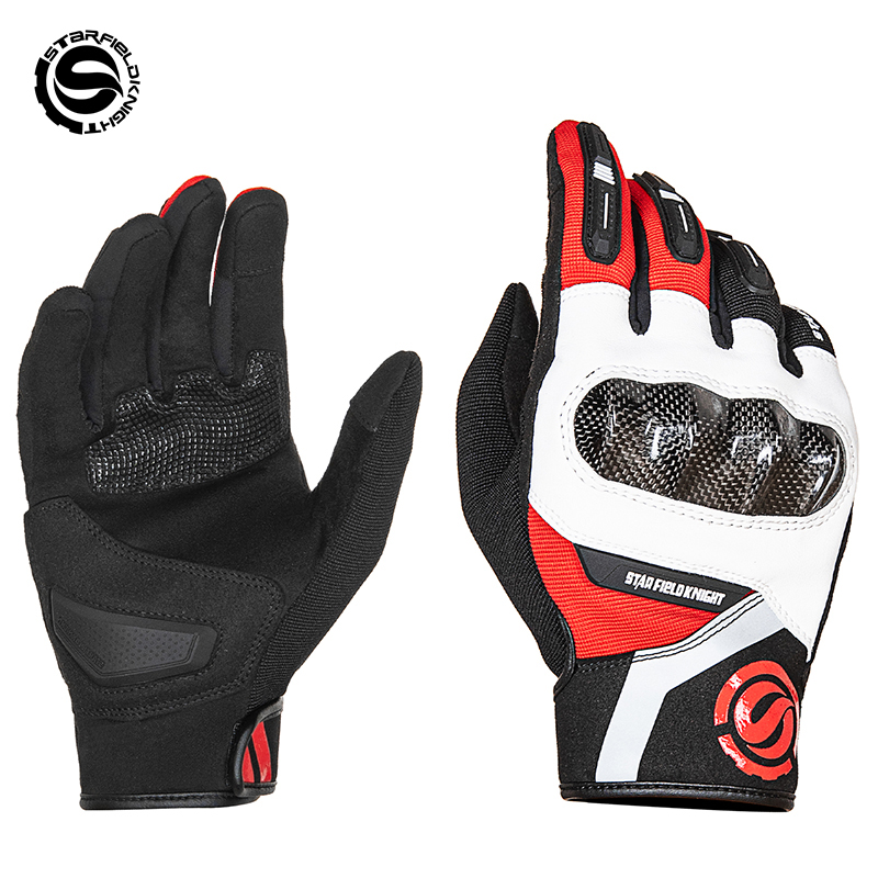 Motorcycle Wearing Gear - Guantes de motocicleta rojos SFK, los