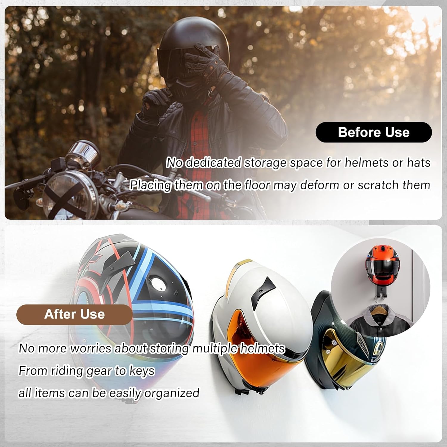Soporte de Pared para Casco de - Motorcycle Gear Hanger reseña y precio